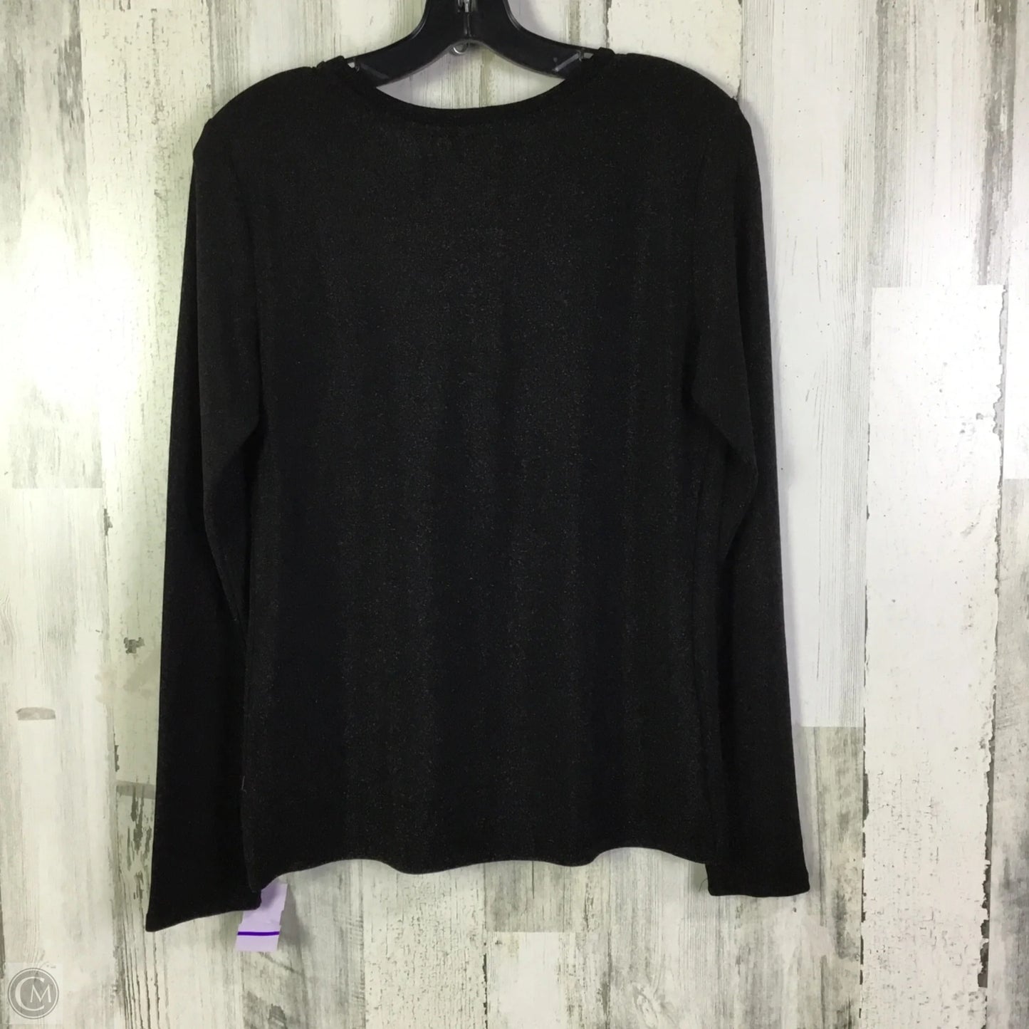 Top Long Sleeve By Express In Black & Silver, Size: L