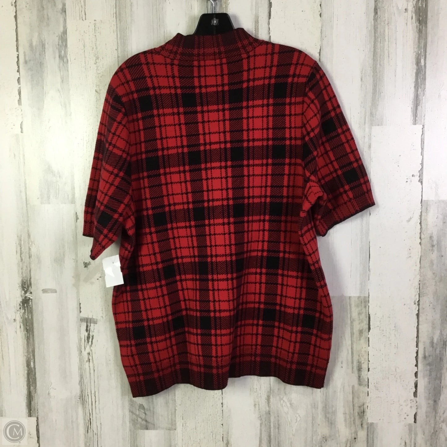 Sweater Short Sleeve By Ann Taylor In Black & Red, Size: Xxl