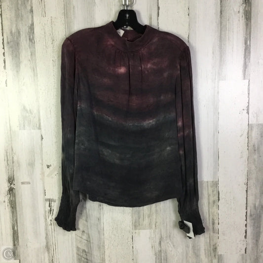Blouse Long Sleeve By Cloth & Stone In Grey & Purple, Size: S
