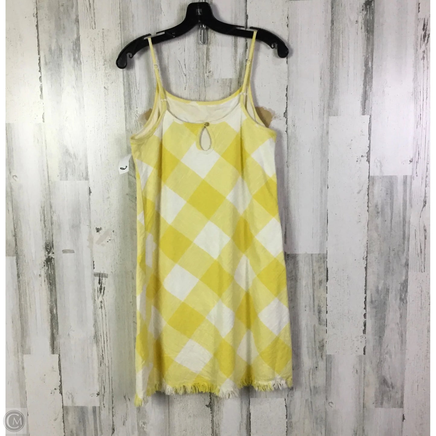 Dress Casual Short By Natural Reflections In White & Yellow, Size: S