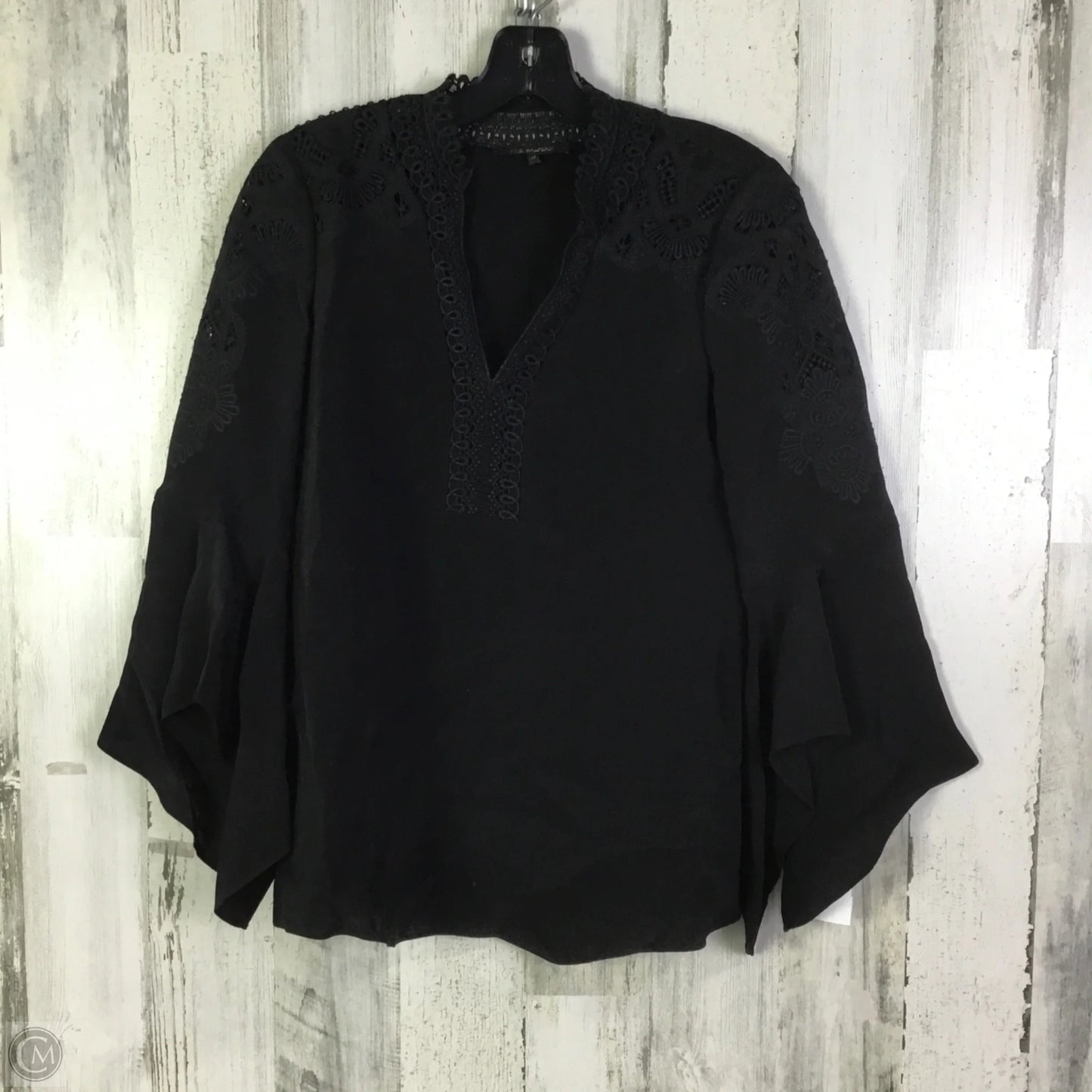 Blouse 3/4 Sleeve By Clothes Mentor In Black, Size: Xs
