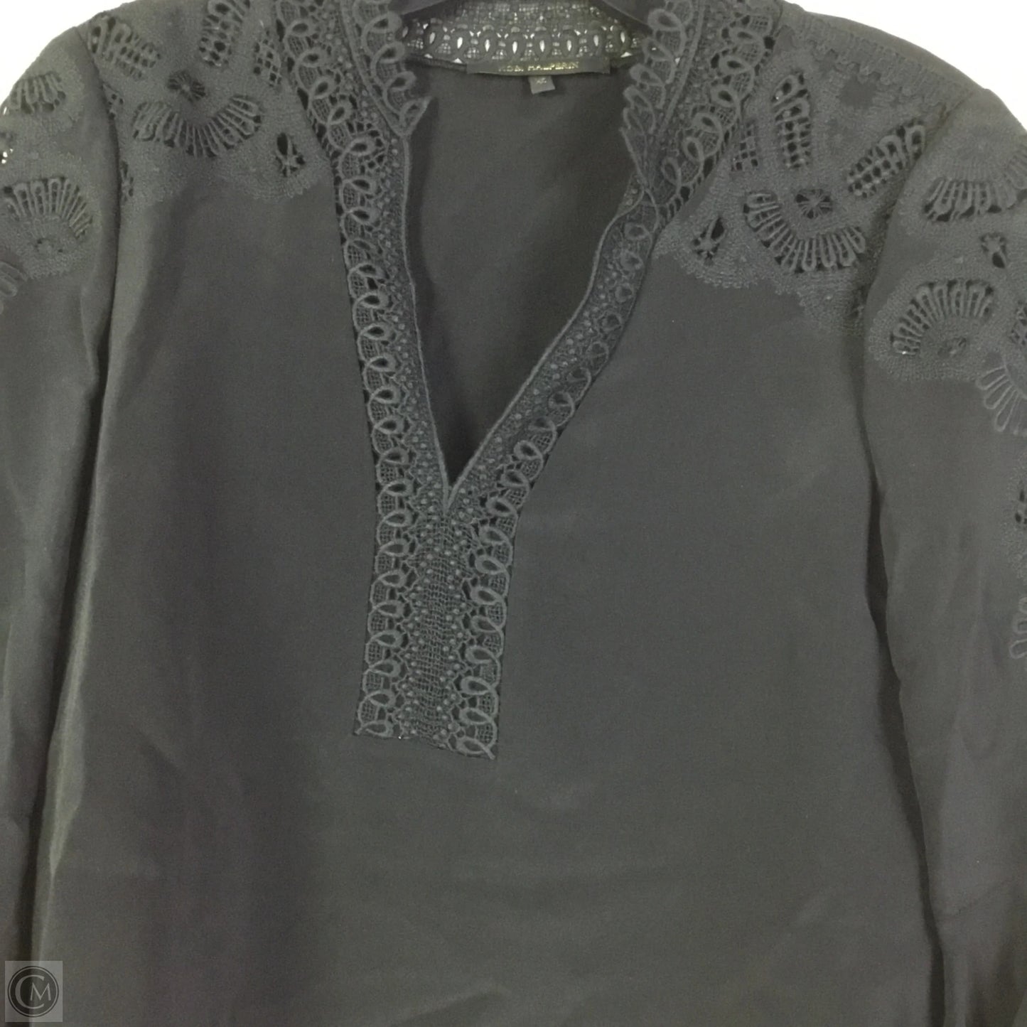 Blouse 3/4 Sleeve By Clothes Mentor In Black, Size: Xs