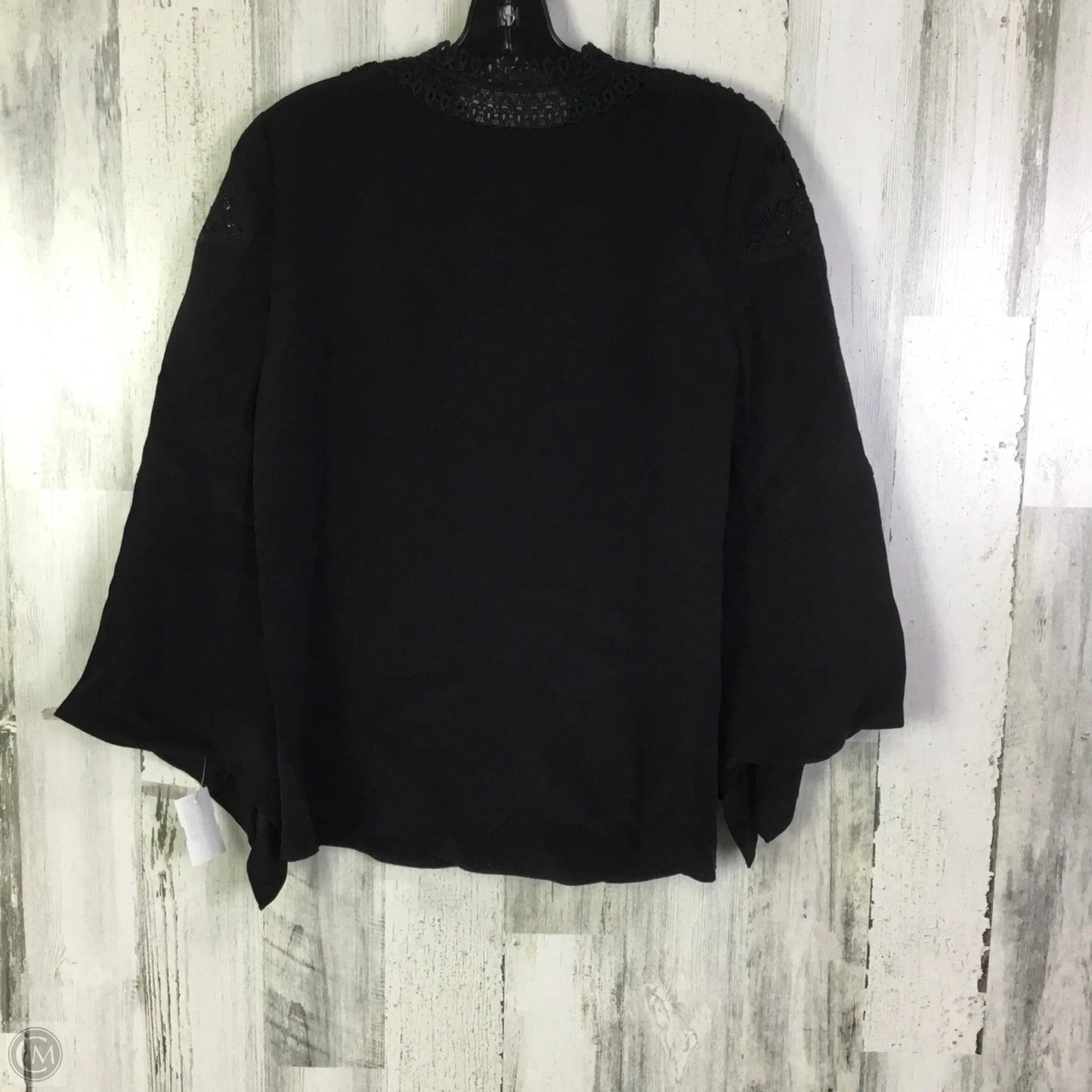 Blouse 3/4 Sleeve By Clothes Mentor In Black, Size: Xs