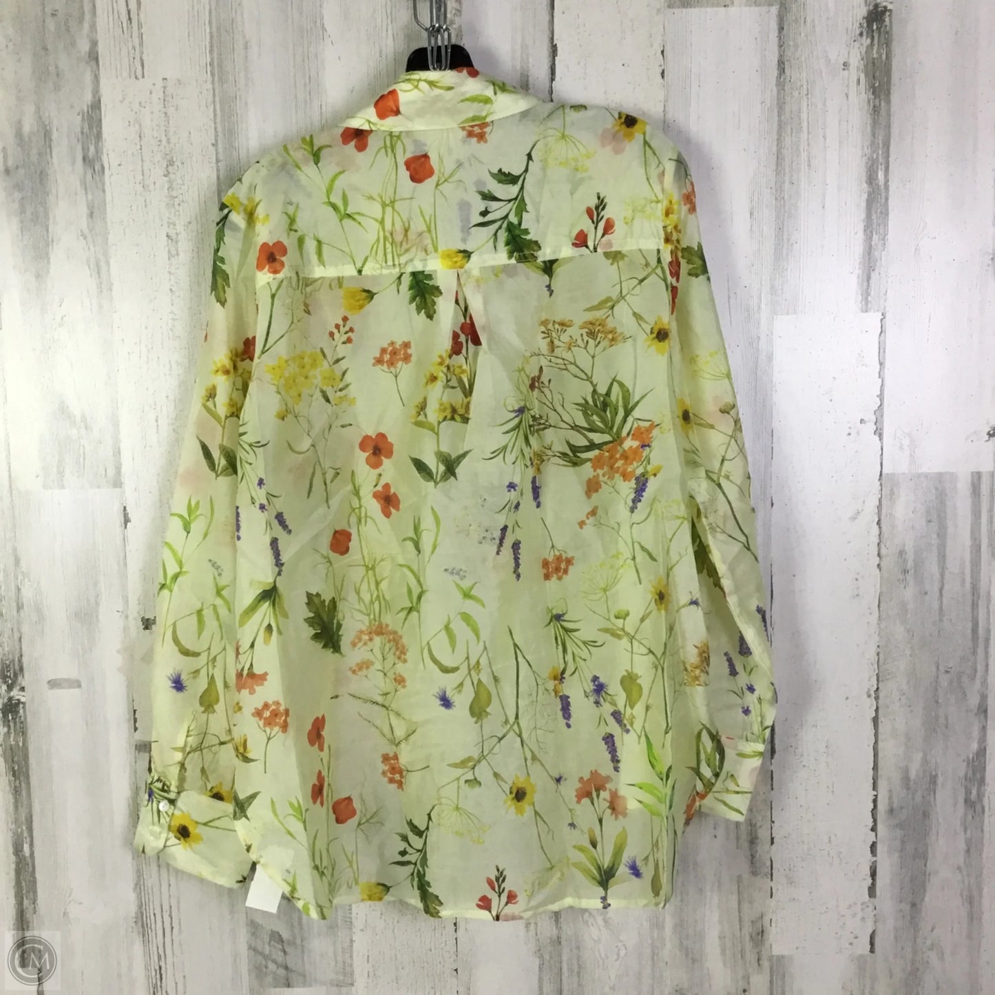 Blouse Long Sleeve By Bailey 44 In Yellow, Size: L
