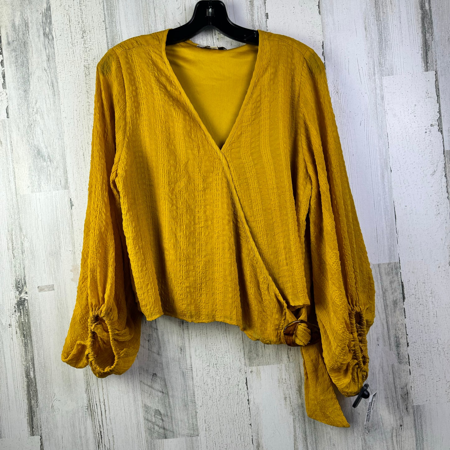 Blouse Long Sleeve By LINE of style In Yellow, Size: M