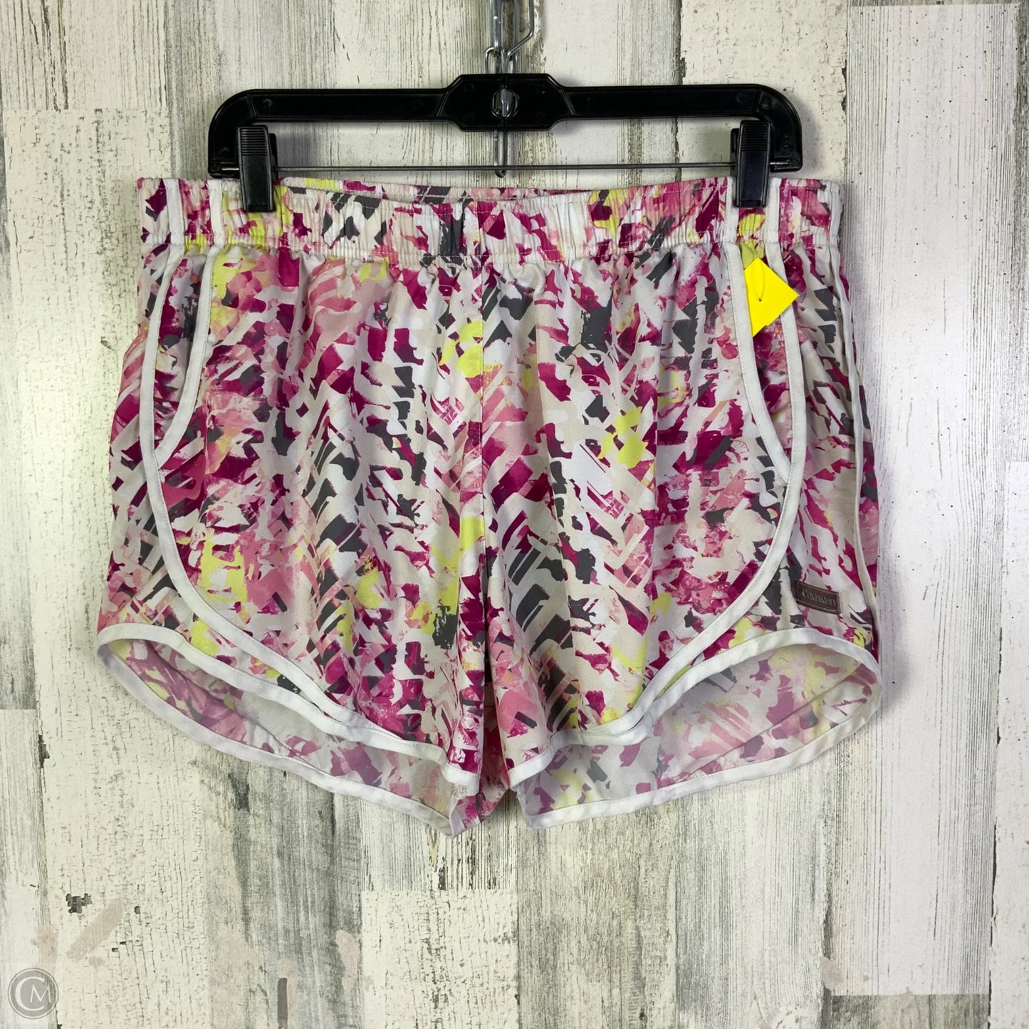 Athletic Shorts By Calvin Klein In Pink & White, Size: L