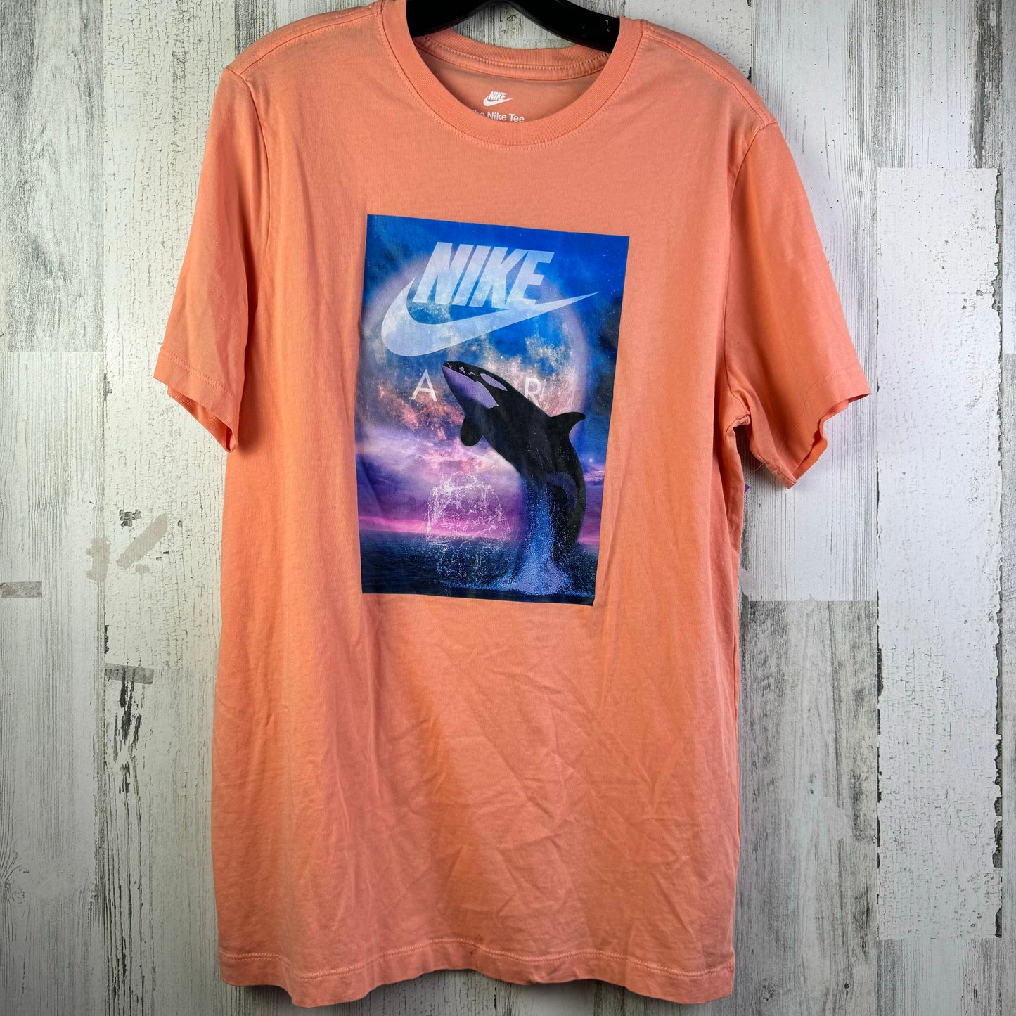 Orange Athletic Top Short Sleeve Nike, Size L