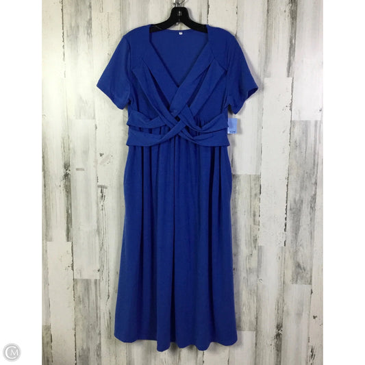 Dress Casual Midi By Cmf In Blue, Size: M