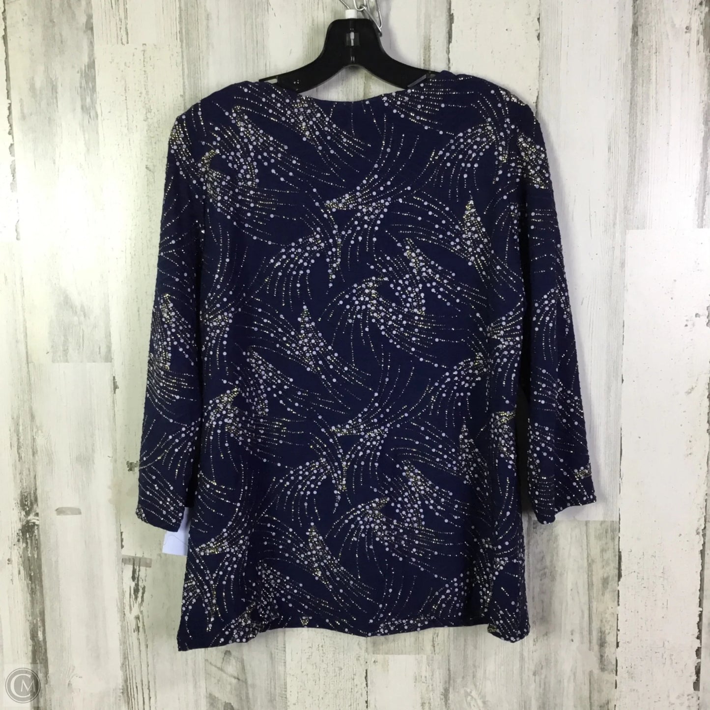 Top 3/4 Sleeve By Jm Collections In Navy, Size: M