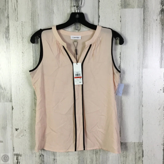 Blouse Sleeveless By Calvin Klein In Pink, Size: Xs