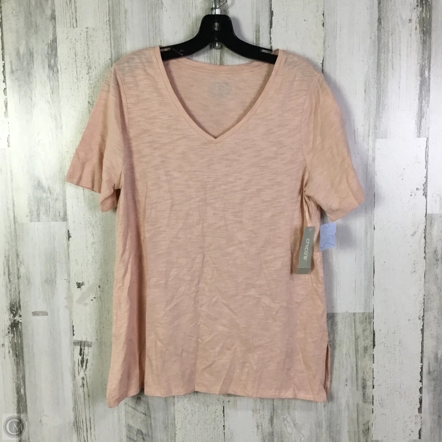 Top Short Sleeve Basic By Chicos In Pink, Size: M