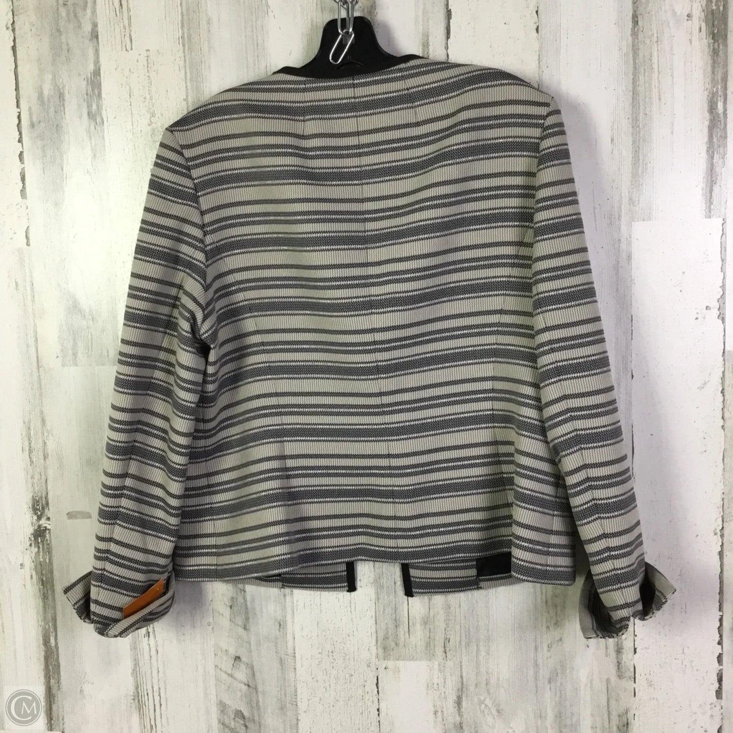 Blazer By Black Label In Cream & Grey, Size: L