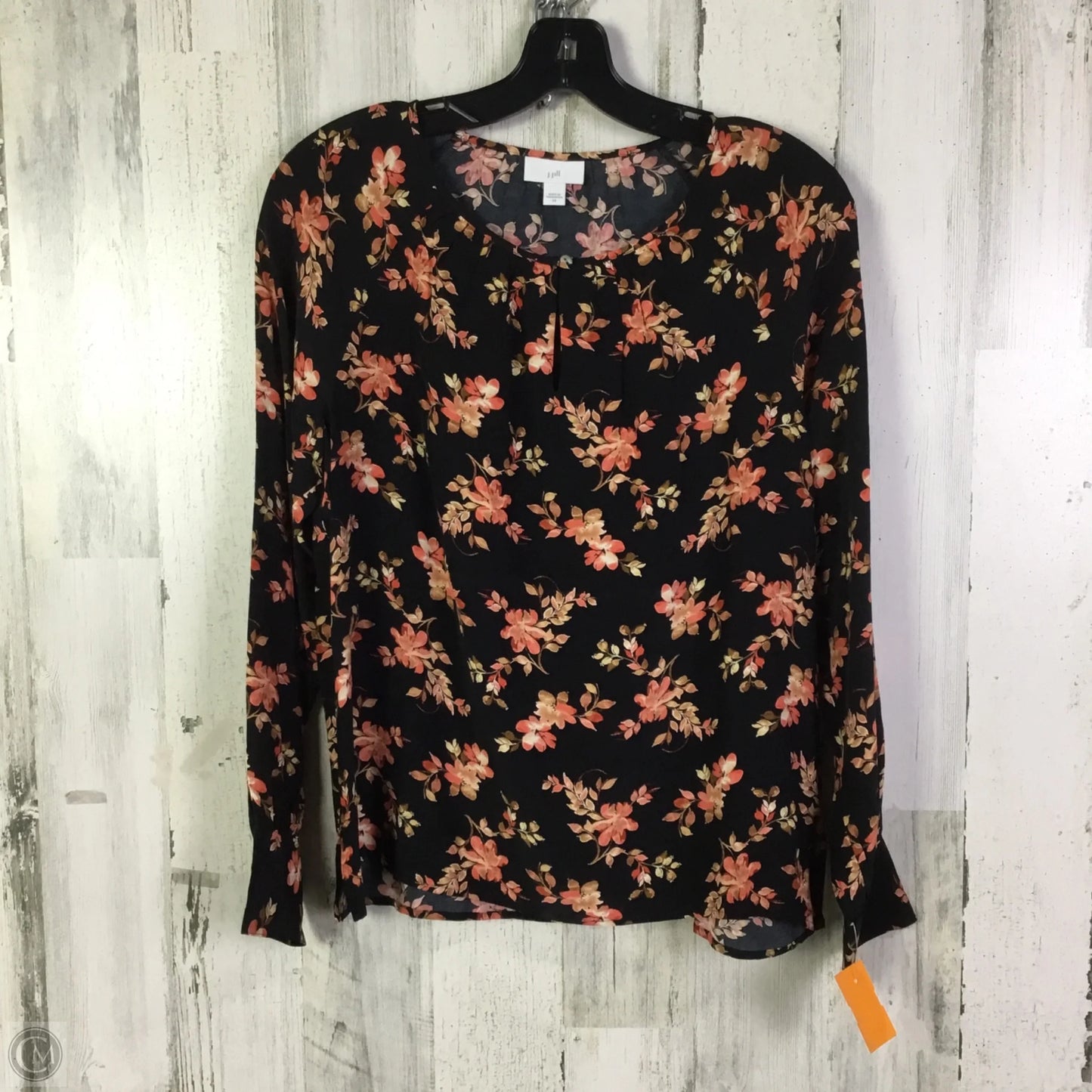 Blouse Long Sleeve By J. Jill In Black & Pink, Size: Xs