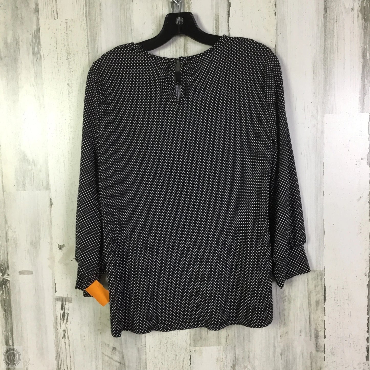 Top 3/4 Sleeve By Adrianna Papell In Black & White, Size: S