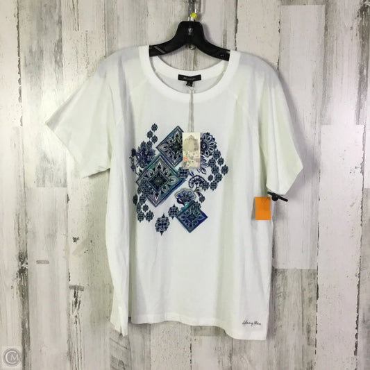 Top Short Sleeve Basic By Johnny Was In White, Size: Xl