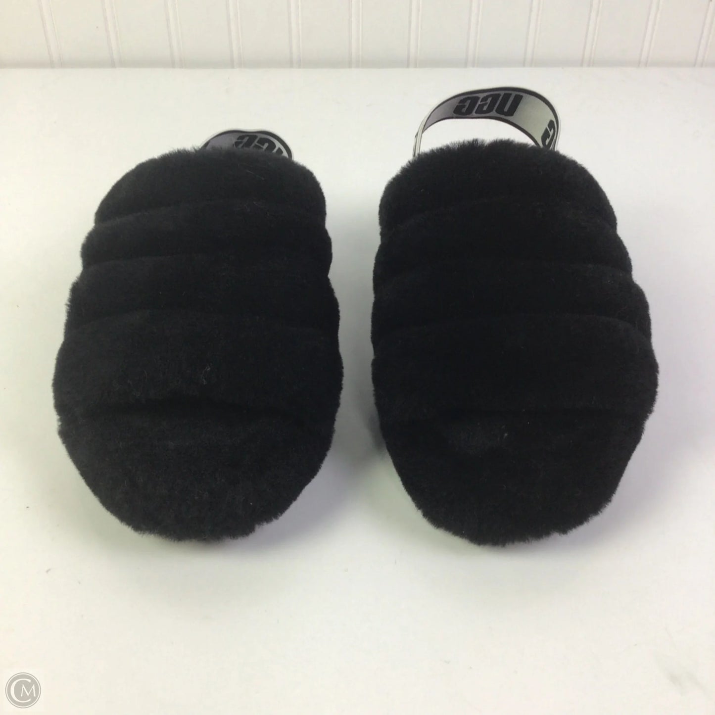 Slippers Designer By Ugg In Black, Size: 7