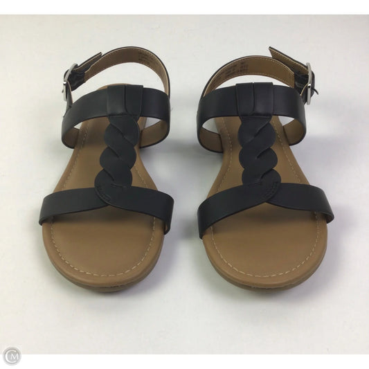 Sandals Flats By Clothes Mentor In Black, Size: 5