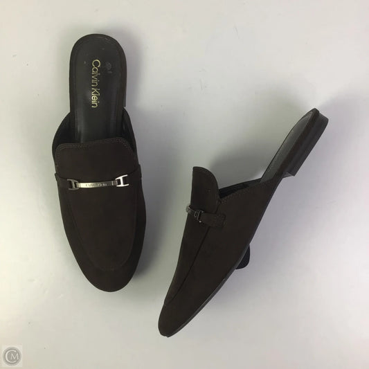 Shoes Flats By Calvin Klein In Brown, Size: 11