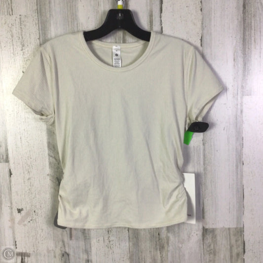 Athletic Top Short Sleeve By Lululemon In Cream, Size: 10