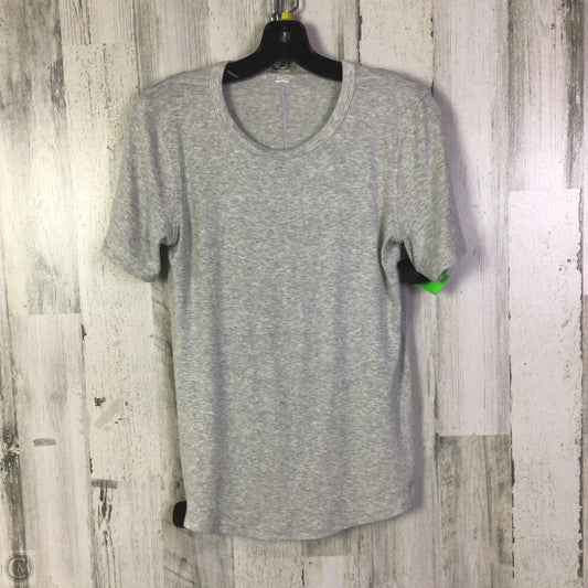 Athletic Top Short Sleeve By Lululemon In Grey, Size: 10