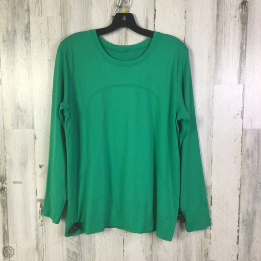Athletic Top Long Sleeve Crewneck By Lululemon In Green, Size: XL
