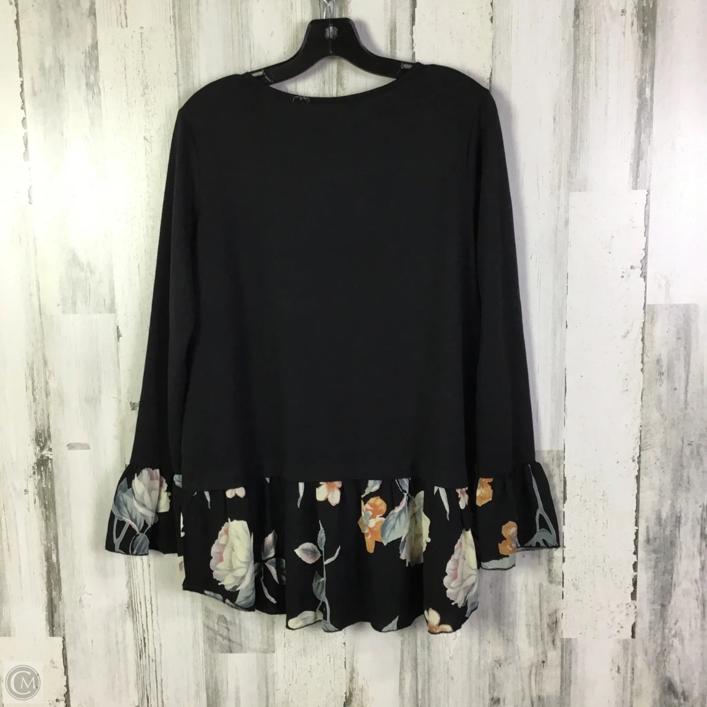 Top Long Sleeve By Hailey & Co In Black, Size: L