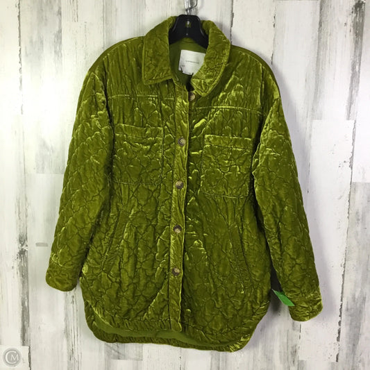 Jacket Shirt By Anthropologie In Green, Size: Xs