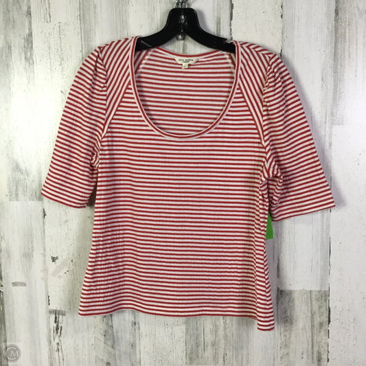 Top Short Sleeve Basic By Max Studio In Red & White, Size: L