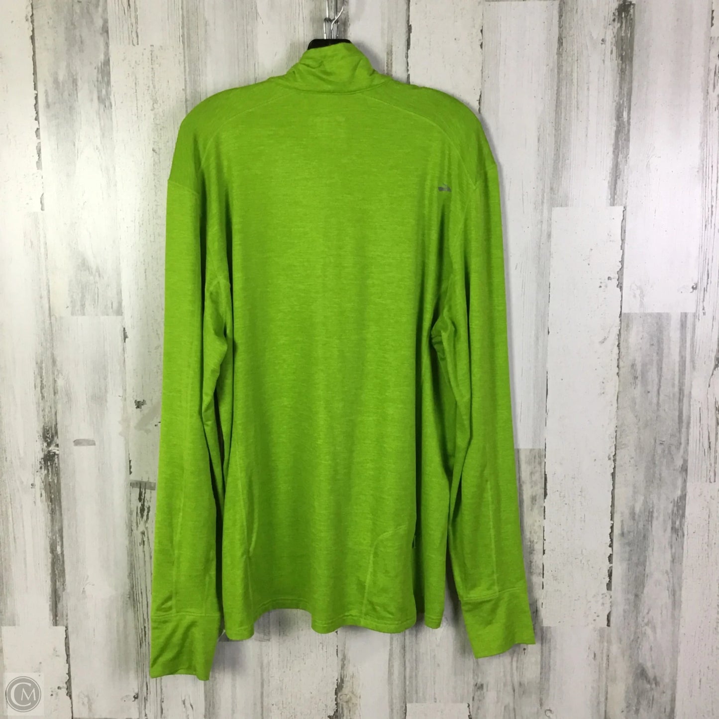 Athletic Top Long Sleeve Collar By Brooks In Chartreuse, Size: Xl
