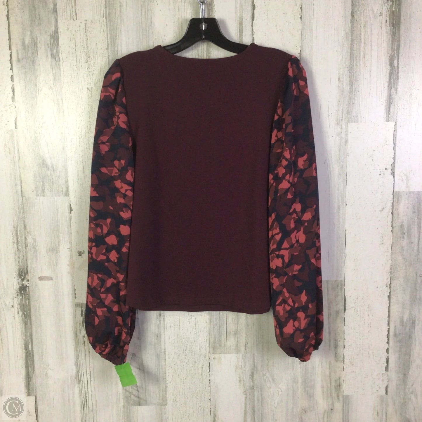 Top Long Sleeve By Nine West In Maroon, Size: L