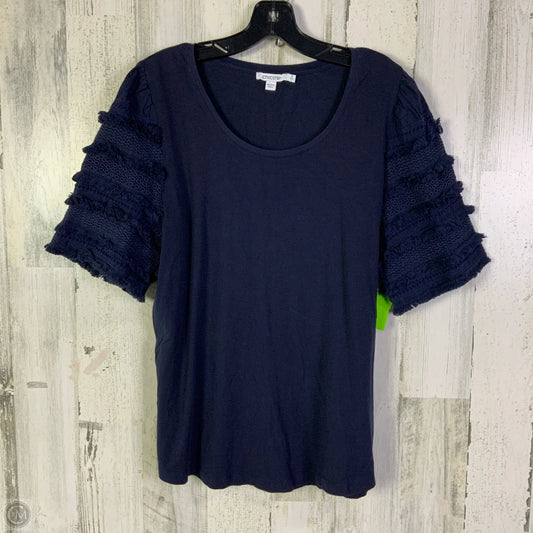 Top Short Sleeve By Chicos In Navy, Size: L