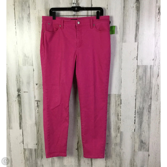 Jeans Straight By Talbots In Pink Denim, Size: 12