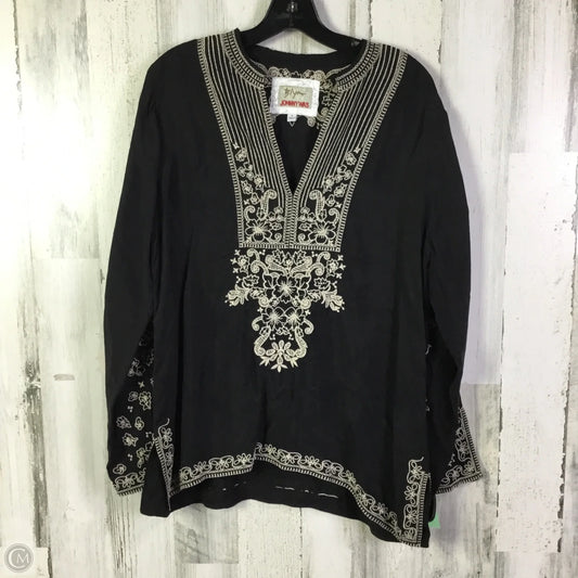 Blouse Long Sleeve By Johnny Was In Black, Size: S