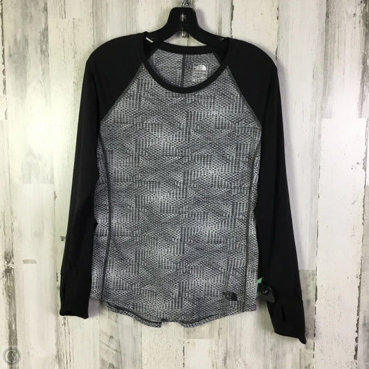 Athletic Top Long Sleeve Crewneck By The North Face In Black & Grey, Size: M