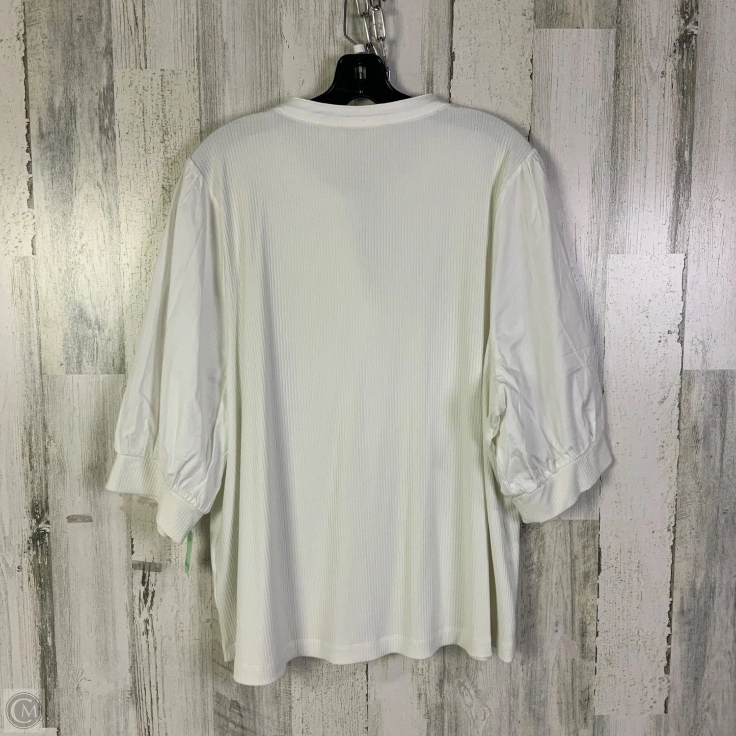 Top Short Sleeve By Soft Surroundings In White, Size: 3x