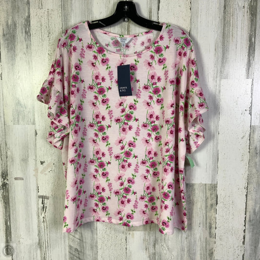 Top Short Sleeve By Crown And Ivy In Pink, Size: Xxl