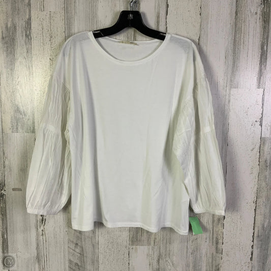 Top 3/4 Sleeve By Madewell In White, Size: L