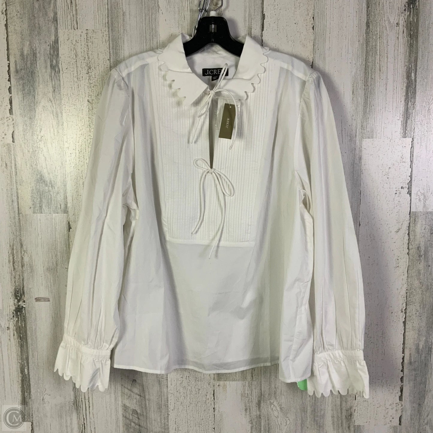 Blouse Long Sleeve By J. Crew In White, Size: Xxl