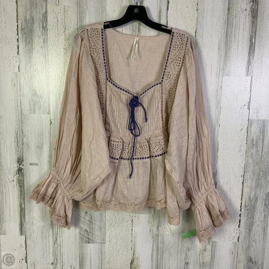 Top Long Sleeve By Anthropologie In Pink, Size: 1x