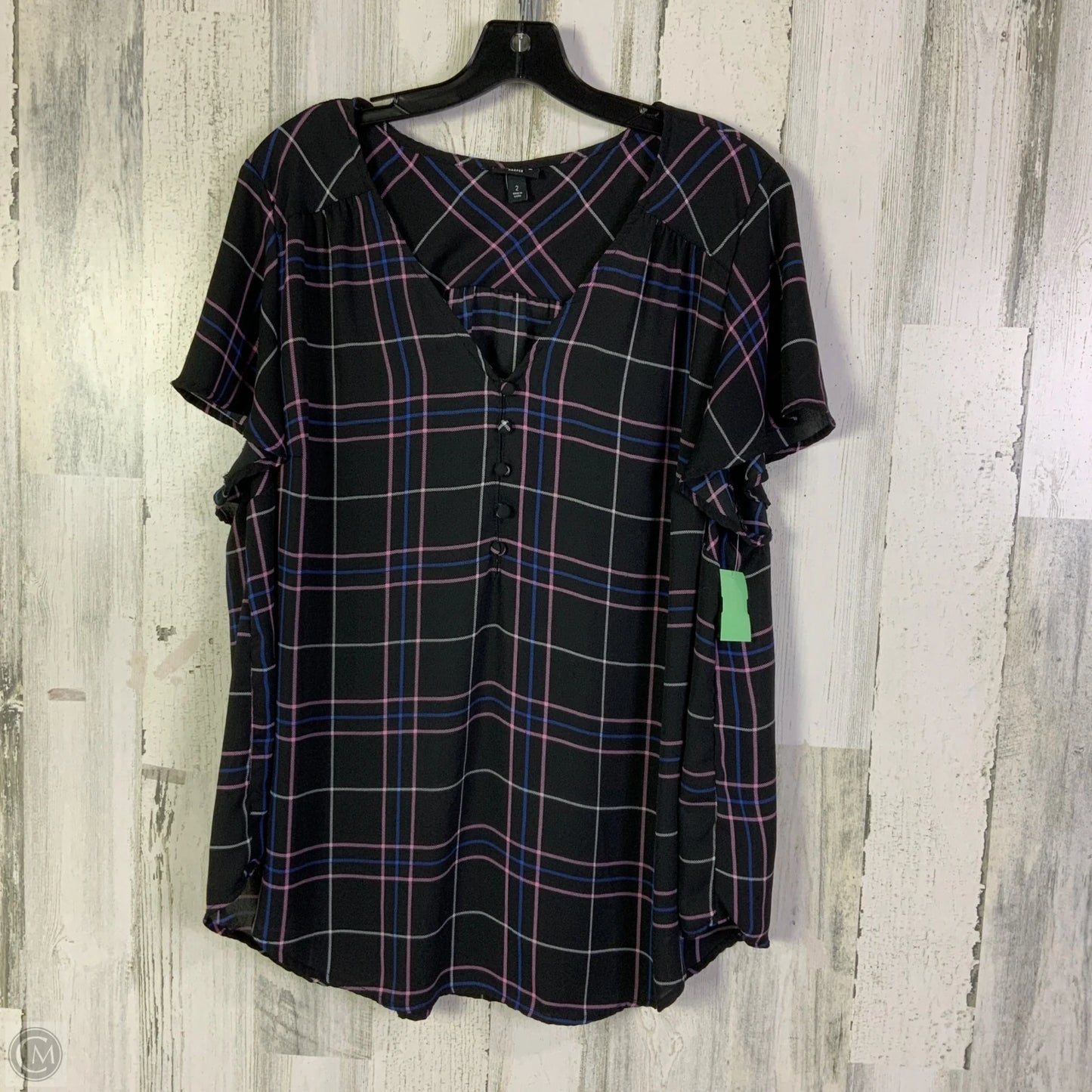 Blouse Short Sleeve By Torrid In Black, Size: 1x