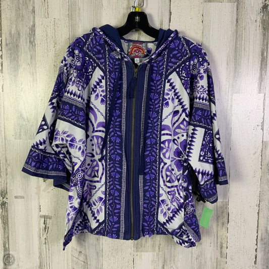 Jacket Shirt By Johnny Was In Purple & White, Size: Xl