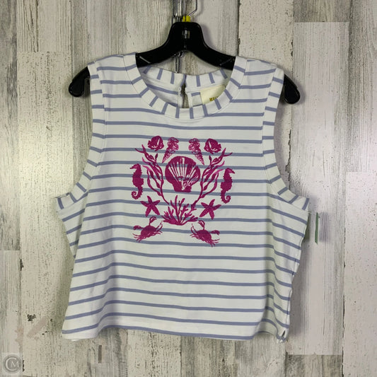 Top Sleeveless By Maeve In Blue & White, Size: Xl