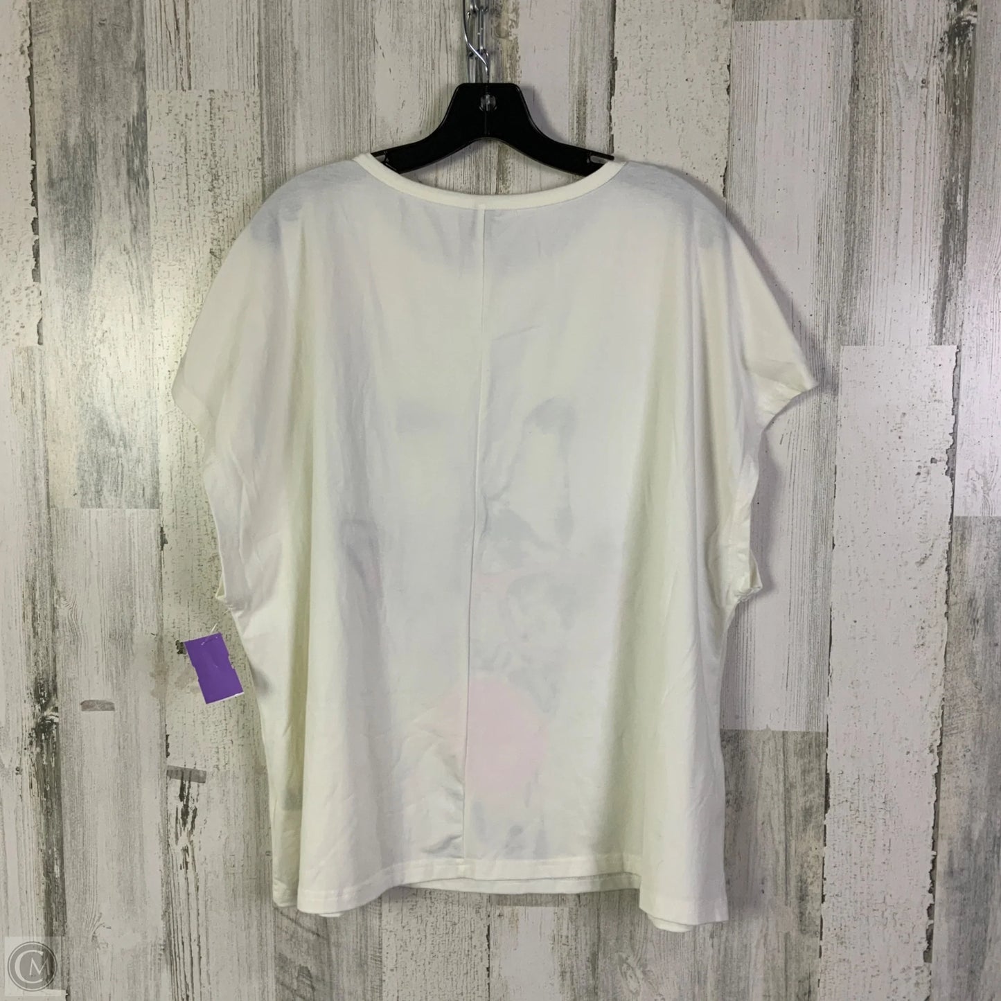 Top Short Sleeve Basic By Shein In White, Size: 3x
