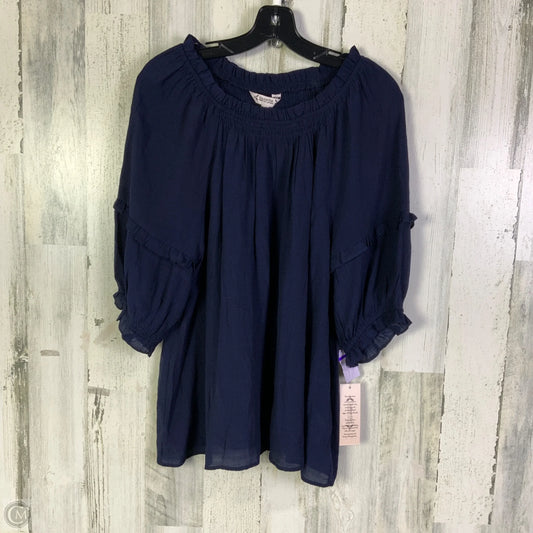 Blouse Short Sleeve By Nanette By Nanette Lepore In Navy, Size: Xl