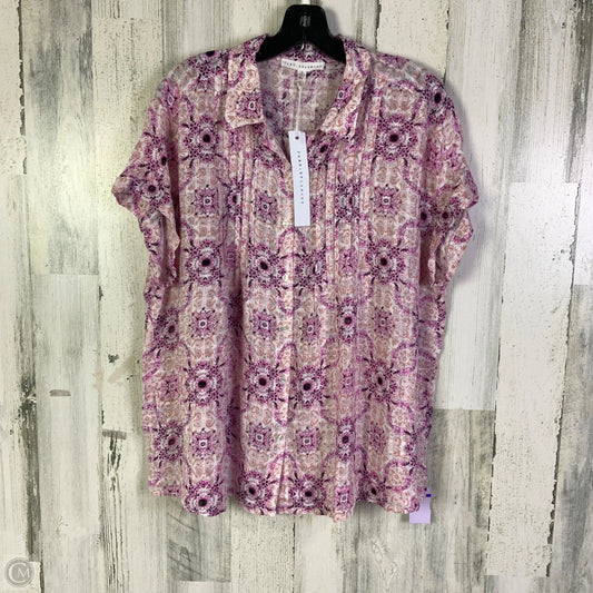 Blouse Short Sleeve By Jane And Delancey In Pink, Size: Xl