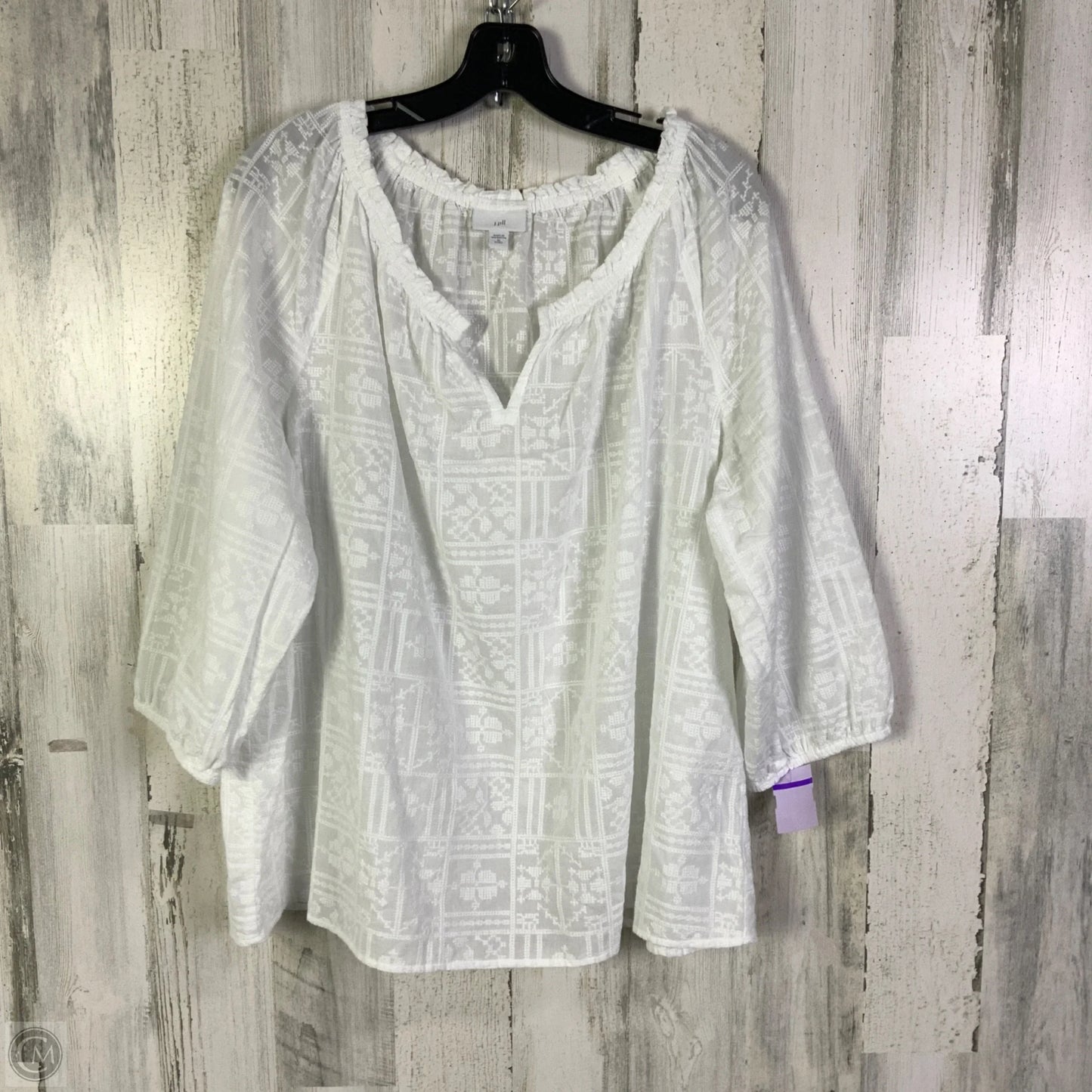 Top 3/4 Sleeve By J. Jill In White, Size: Xlp