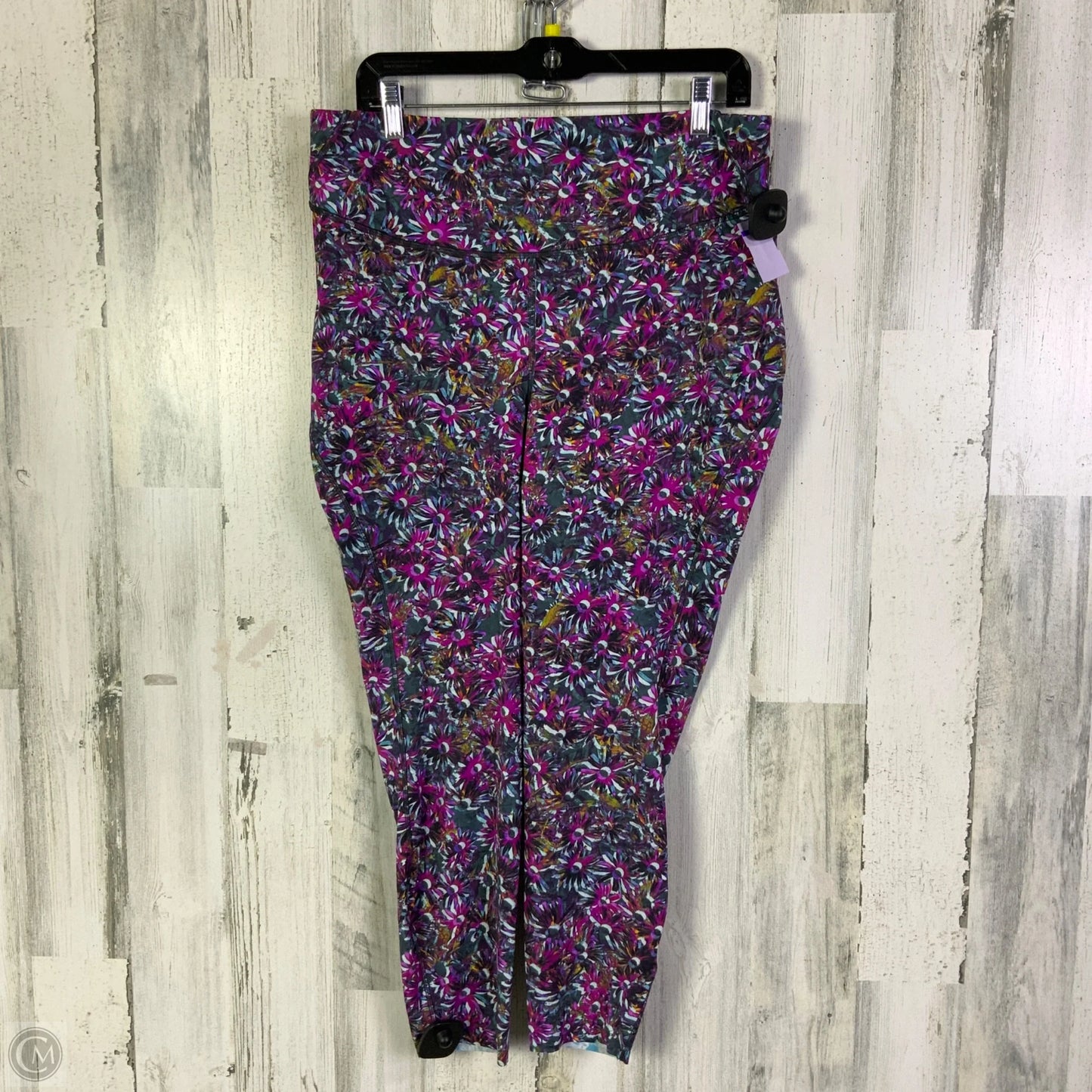 Athletic Leggings Capris By Lululemon In Green & Pink, Size: 16
