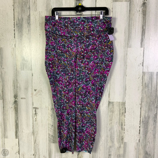 Athletic Leggings Capris By Lululemon In Green & Pink, Size: 16
