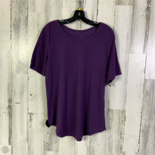 Athletic Top Short Sleeve By Lululemon In Purple, Size: L
