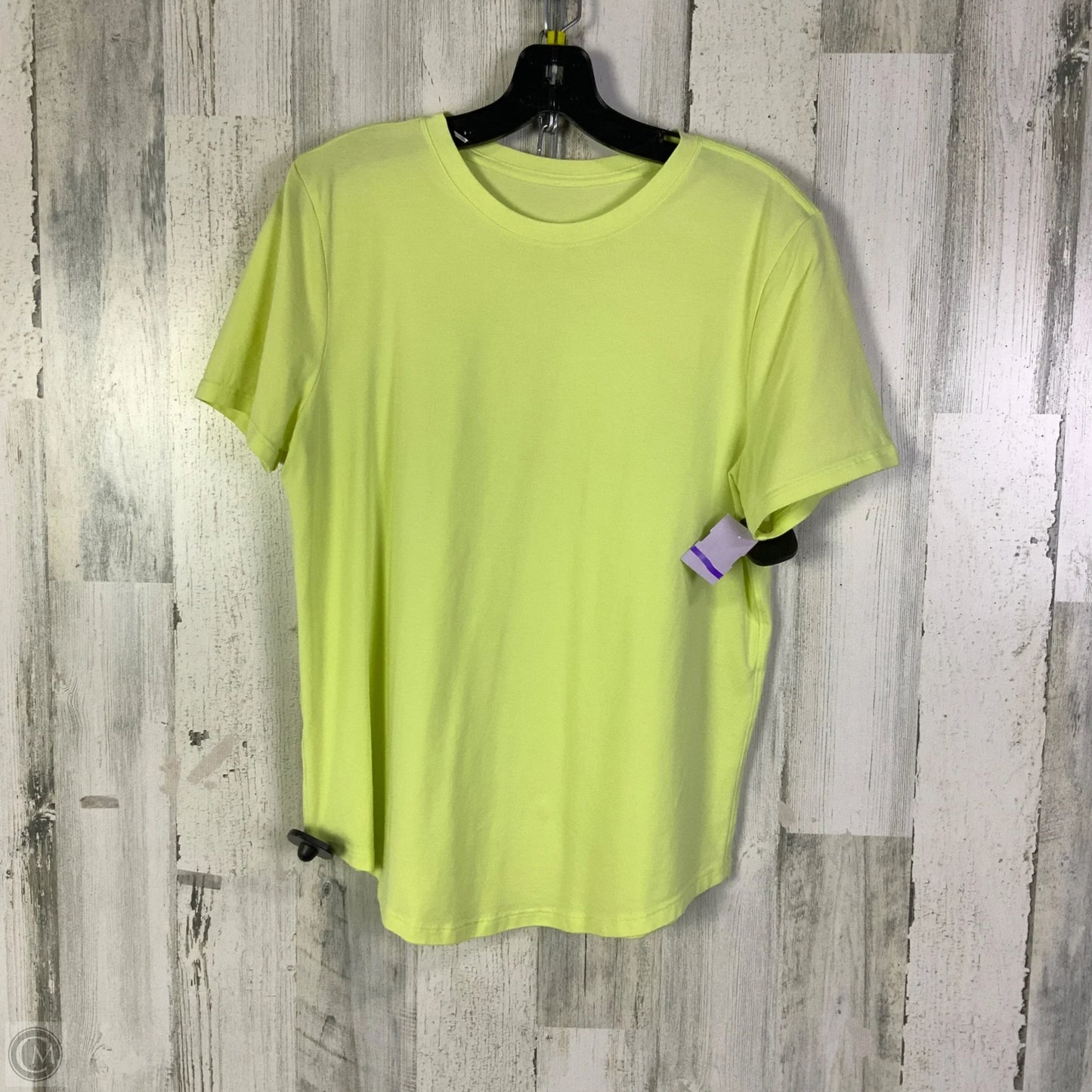 Athletic Top Short Sleeve By Lululemon In Chartreuse, Size: M